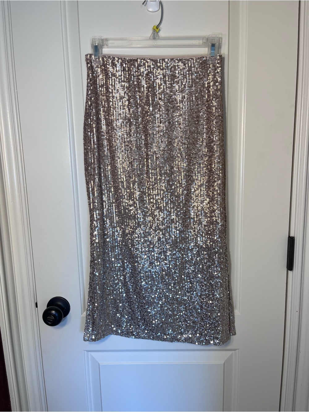 Cable and Gauge XS Midi Skirt - Light Champagne Shine